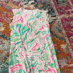 Lilly Pulitzer Pink and Green Tropical Print Top